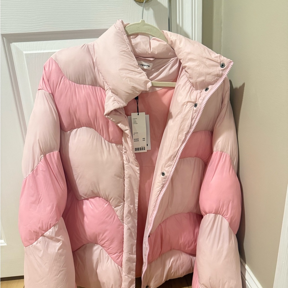 NATIVE YOUTH Two-Tone Pink Puffer Jacket